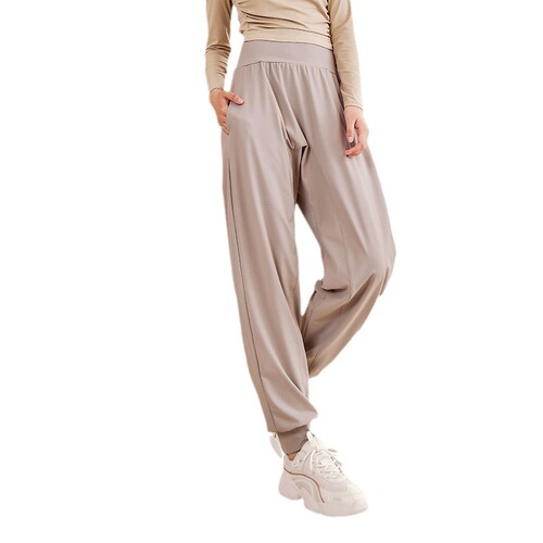 Women's sports trousers, high-waisted, loose-fitting, running fitness pants, professional Pilates training, quick-drying yoga pants