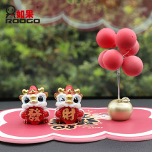 醒狮创意礼物国潮迷你舞狮祝福装饰车载旅游文创内饰树脂汽车摆件