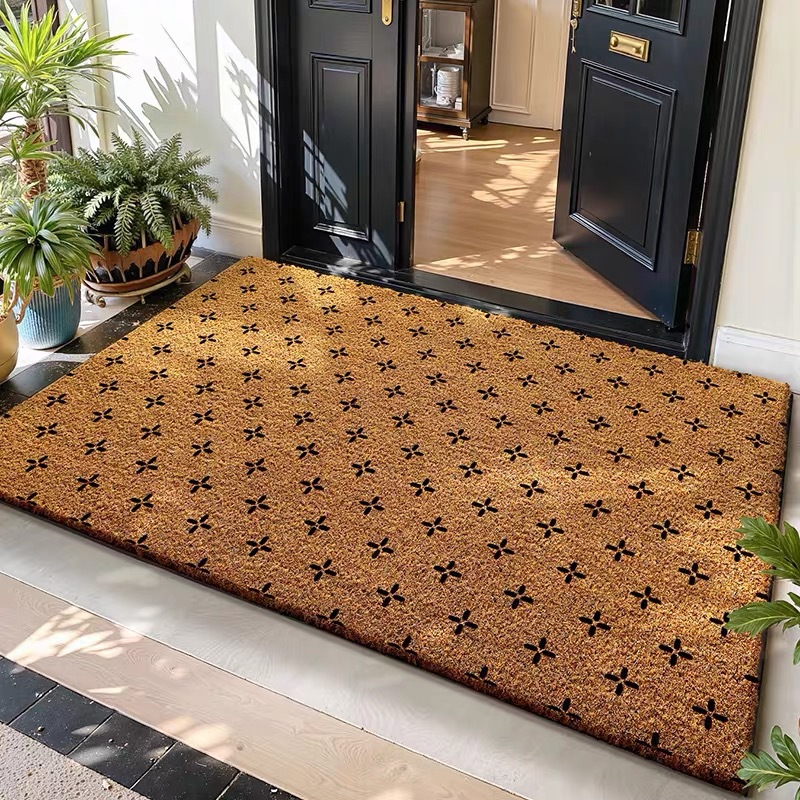 Transfronterizo imitación de palma de coco puerta al aire libre puerta de entrada alfombra antideslizante alfombra de alfombra de pasillo doméstico