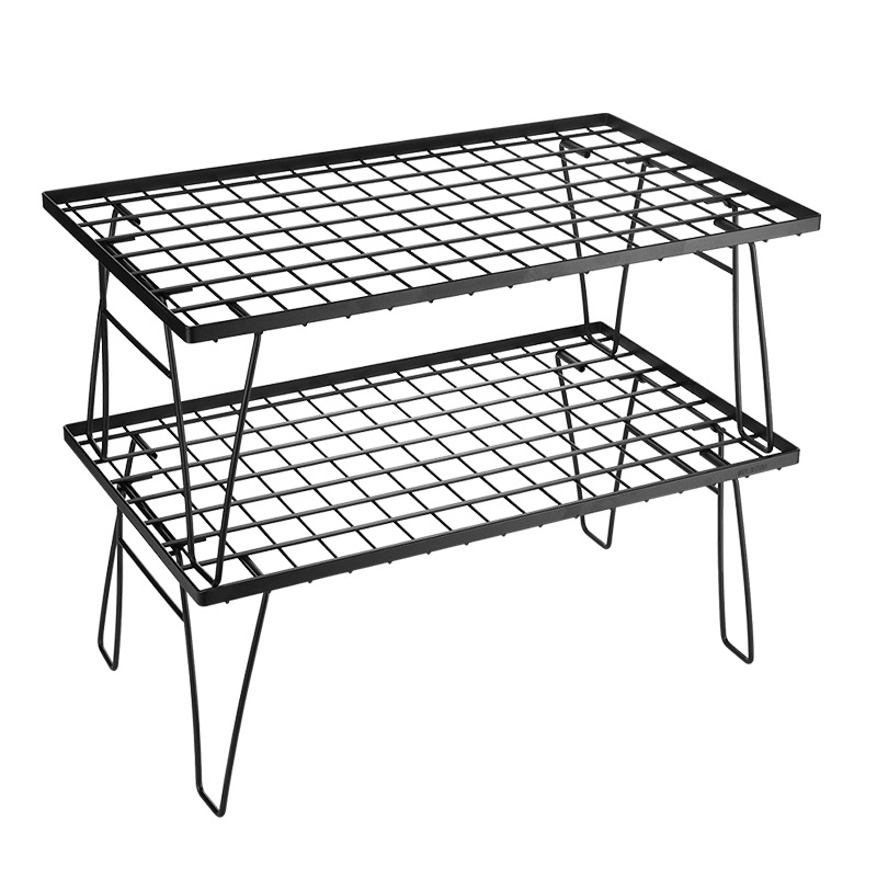 Portable Folding Iron Wire Mesh BBQ Table 5