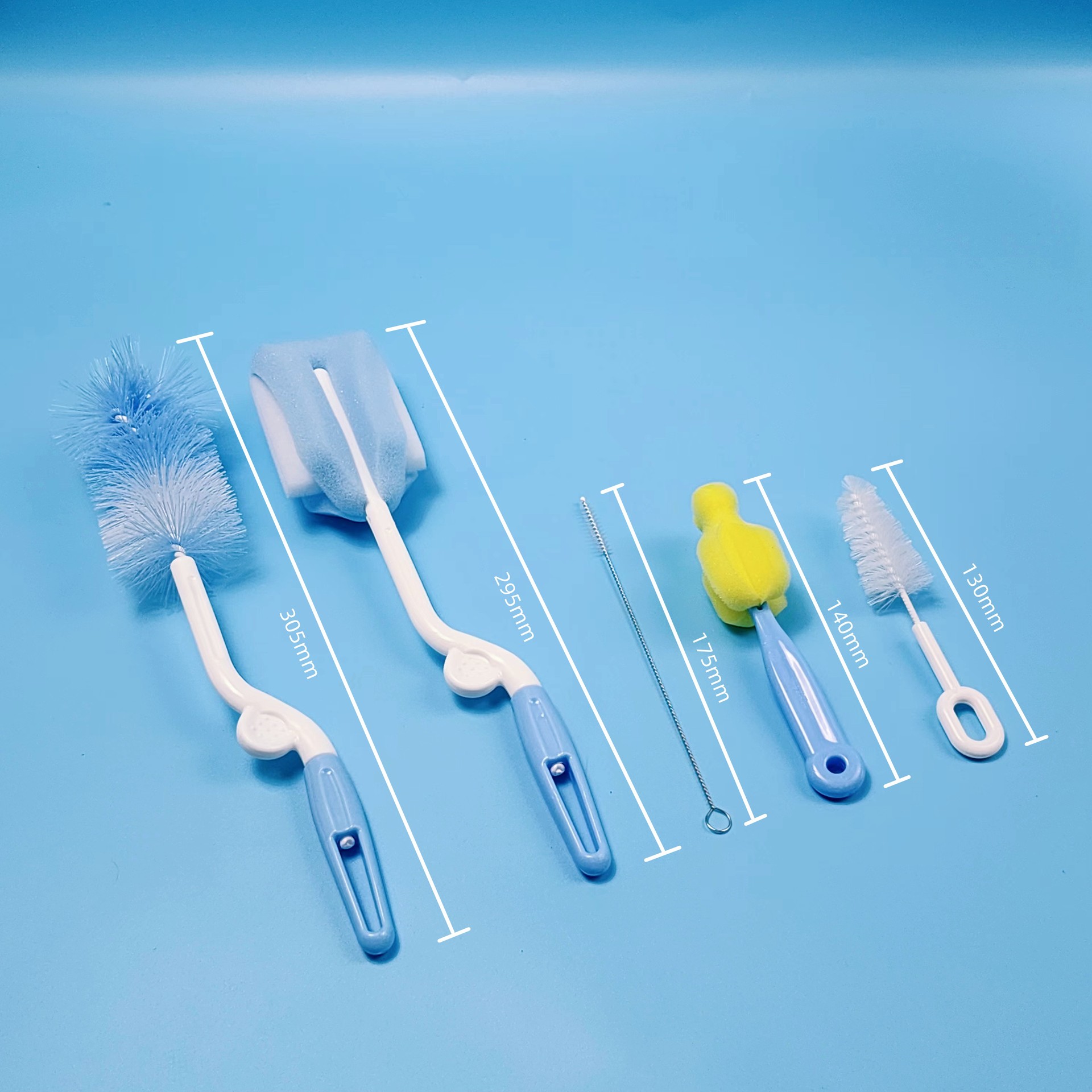 Le Ermei Juego de 5 piezas Cepillo para biberón Juego de 5 piezas Cepillo para biberón giratorio 5 en 1 Cepillo para biberón Juego de cepillo para pezones