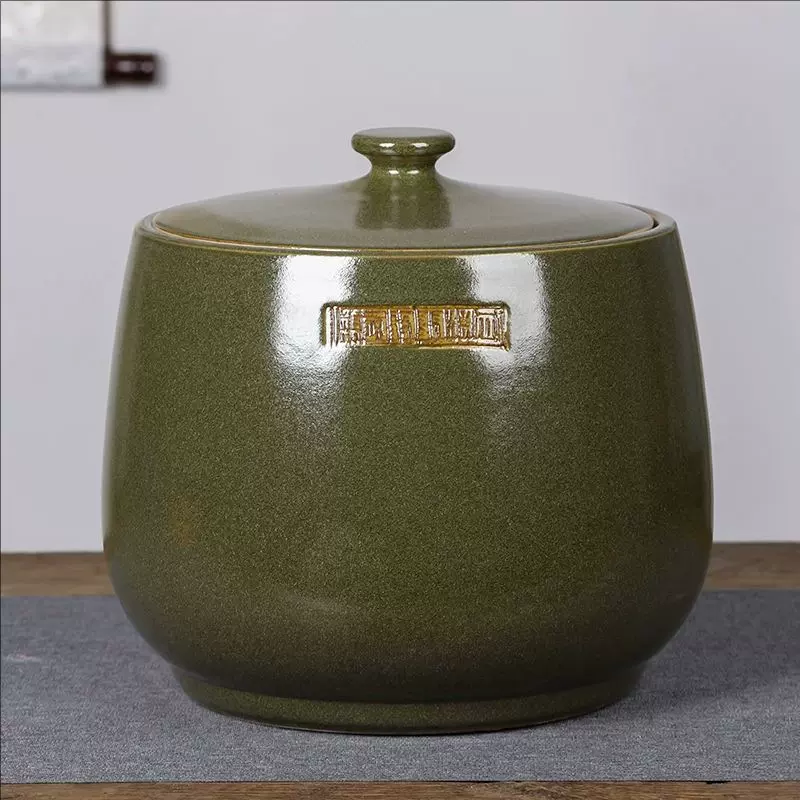 景德镇陶瓷米缸米桶油缸腌菜坛子茶叶末家用10斤30斤50斤带盖密封