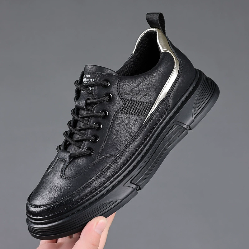 Весна-Осень 2022, новая мужская повседневная кожаная обувь, мужские белые Молодежные туфли, сшитые вручную, универсальные туфли для досок 7071