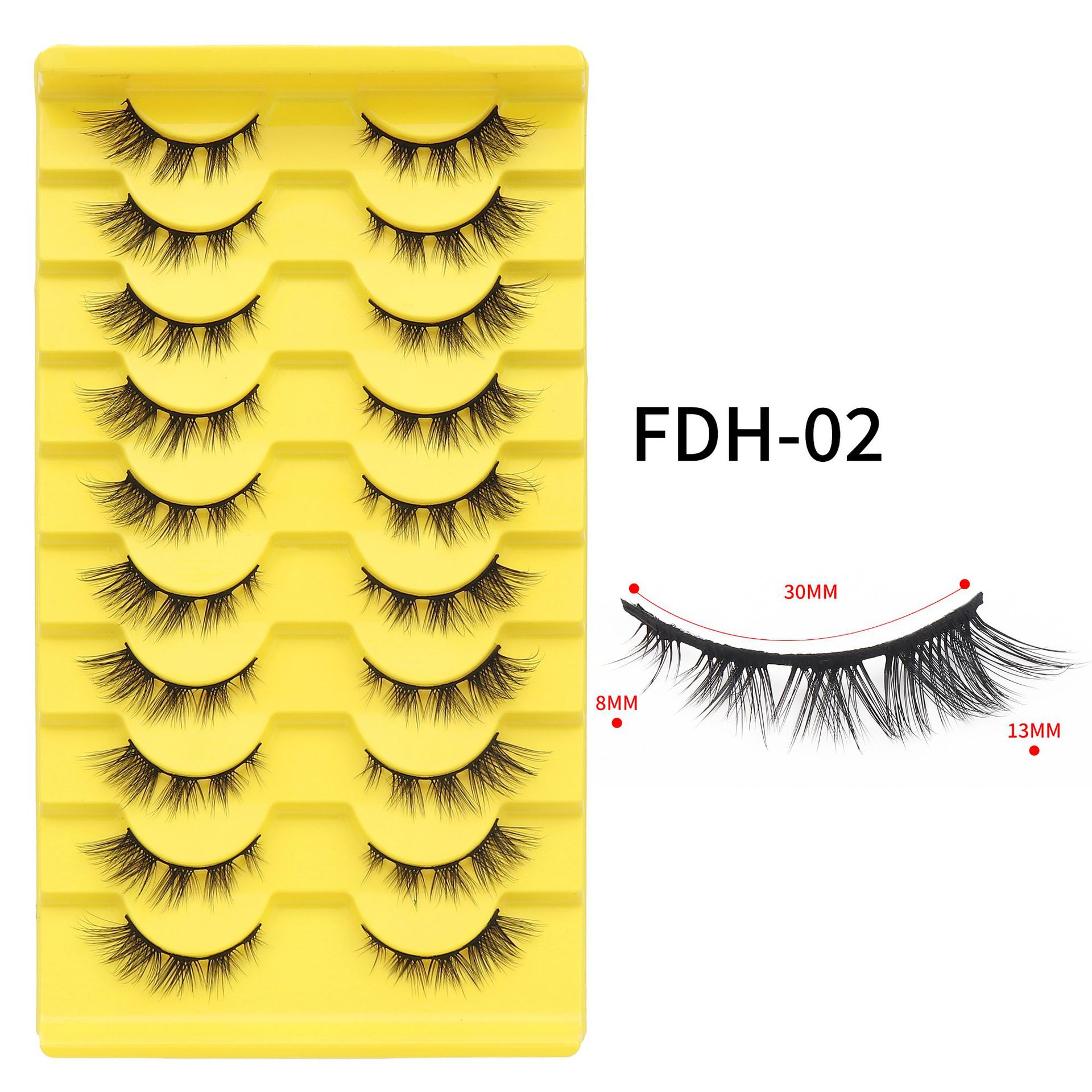 Fábrica al por mayor 10 pares de pestañas postizas 3D tridimensional multi-nivel segmentado pestañas gruesas suministro transfronterizo