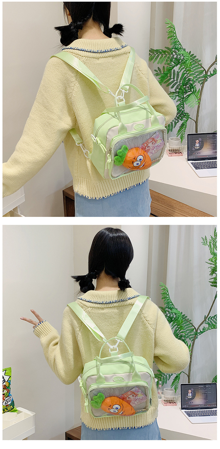 Cute and versatile pain bag, new large-capacity student commuting crossbody bag, Korean version hand-held transparent single-shoulder bag for women wholesale undefined