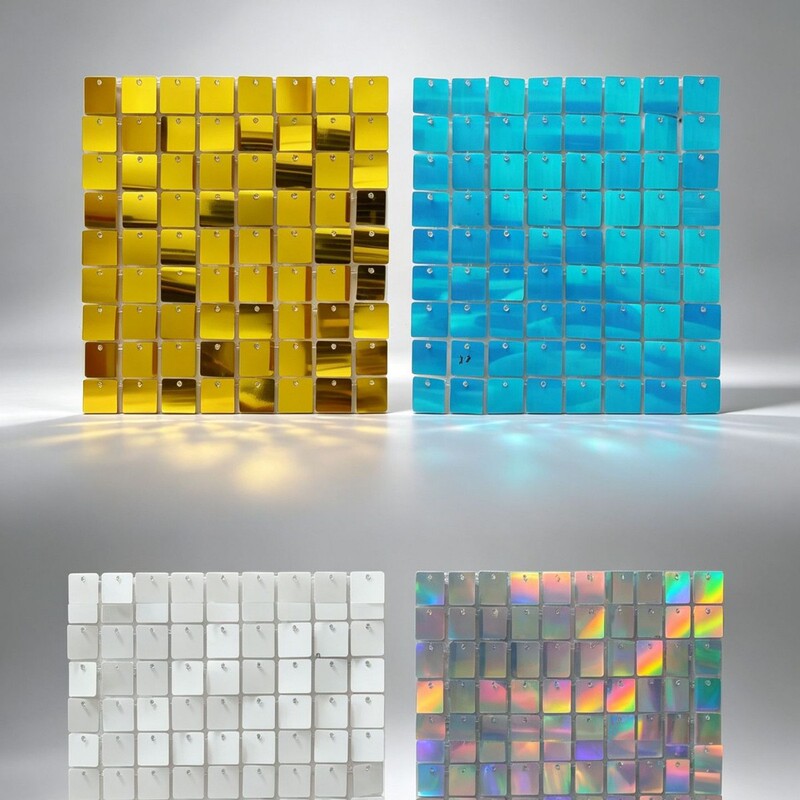 Square sequin wind panel, wind buckle panel, birthday party backdrop wall, transparent grid, snap-on installation without a base panel Square sequin wind panel, wind buckle panel, birthday party backdrop wall, transparent grid, snap-on installation without a base panel