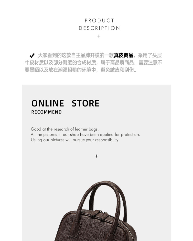 Túi xách nữ da thật phong cách vintage dây đeo chéo — màu cà phê, đen, màu trắng ngà chi tiết 4