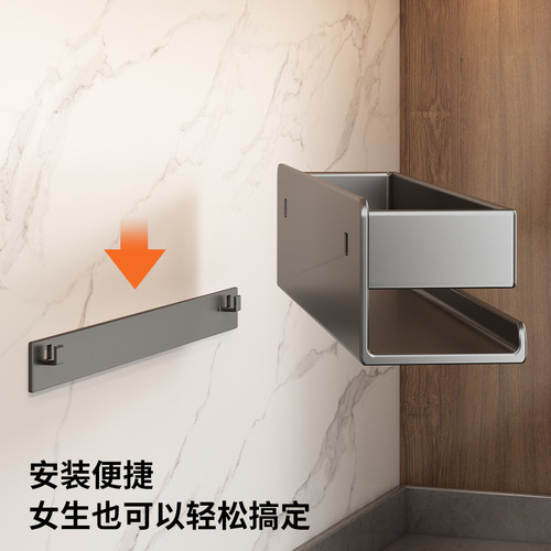Kitchen wall-mounted shelf and spice rack, hole-free hanging, wall-mounted multi-functional household thick and wide storage rack