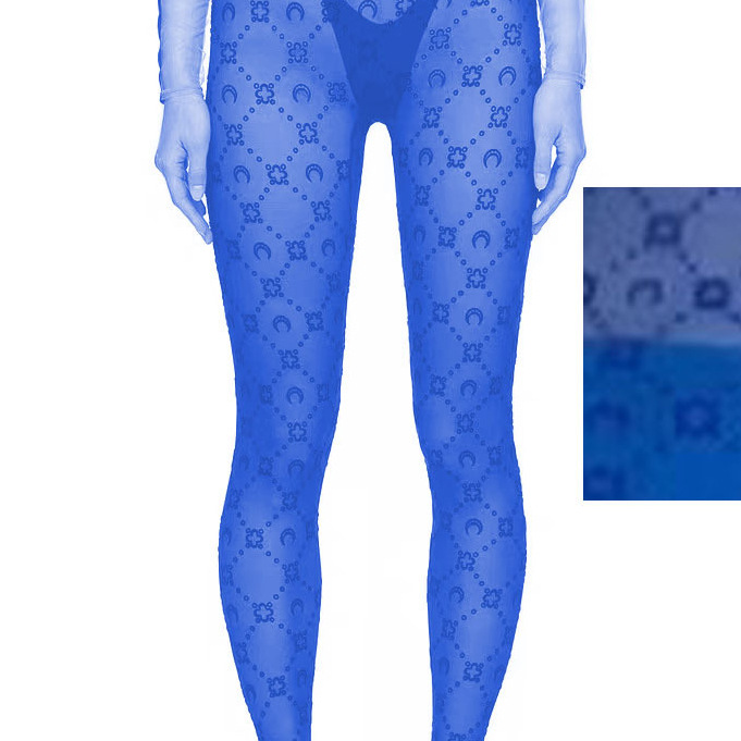 컬러풀 블루 플로킹 [팬티스타킹]