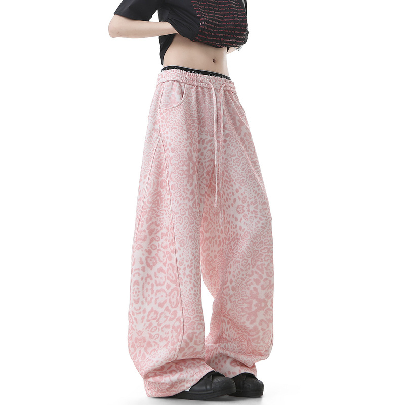2026 Spring/Summer New Korean Style Trendy Leopard Print American Style Wide-Leg High-Waist Casual Pants Couple Long Pants Trendy Brand 2026 Spring/Summer New Korean Style Trendy Leopard Print American Style Wide-Leg High-Waist Casual Pants Couple Long Pants Trendy Brand