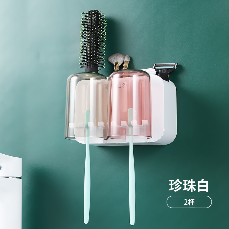 Estante de cepillo de dientes eléctrico montado en la pared baño enjuague bucal Copa ponche-libre cepillo de dientes taza montado en la pared cepillo de dientes taza traje