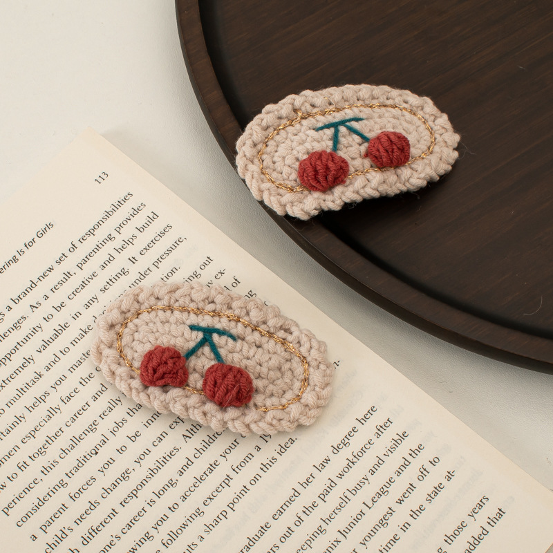 Women's Sweet Simple Style Cherry Yarn Hair Clip display picture 2