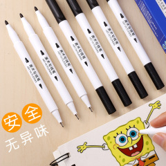 Student art supplies, fine-line drawing double-ended marker, black double-ended marker, ACP95890