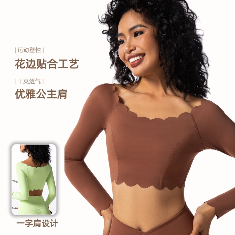 One-Shoulder Top for Fitness Training, Removable Chest Pads, Sportswear, Women's Yoga Long-Sleeved Bra, Breathable and Quick-Drying One-Shoulder Top for Fitness Training, Removable Chest Pads, Sportswear, Women's Yoga Long-Sleeved Bra, Breathable and Quick-Drying