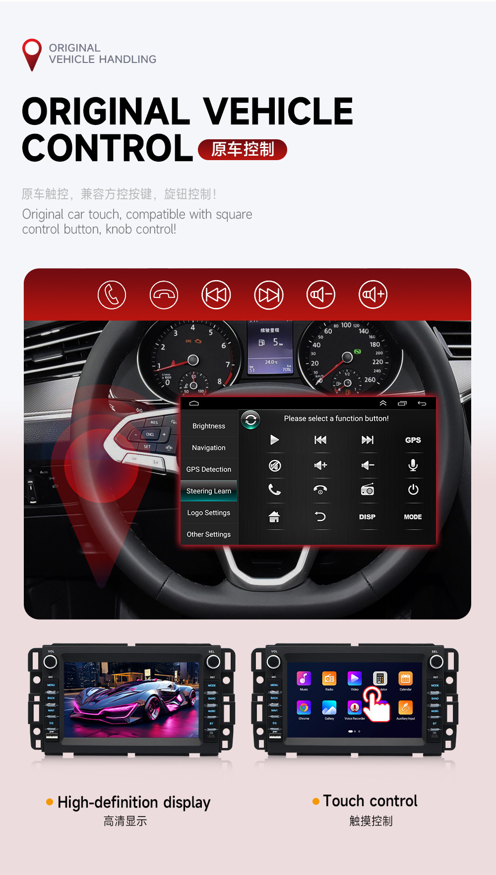 North America's Best-Selling Central Control Screen Navigation System for Specific Vehicles 7inch Jeep Honda Car-Specific Navigation System