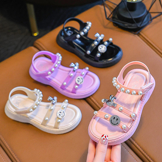 New Children's Bow Princess Sandals Soft Sole Girls Soft Sole Cute Summer Girls Cute Zhongda Children's Sandals