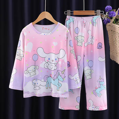 Children's Spring and Autumn suit Pajamas Girls' Cartoon Long-sleeved Home Clothes Children's Summer Girls' Pajamas Babies' Outer Wear