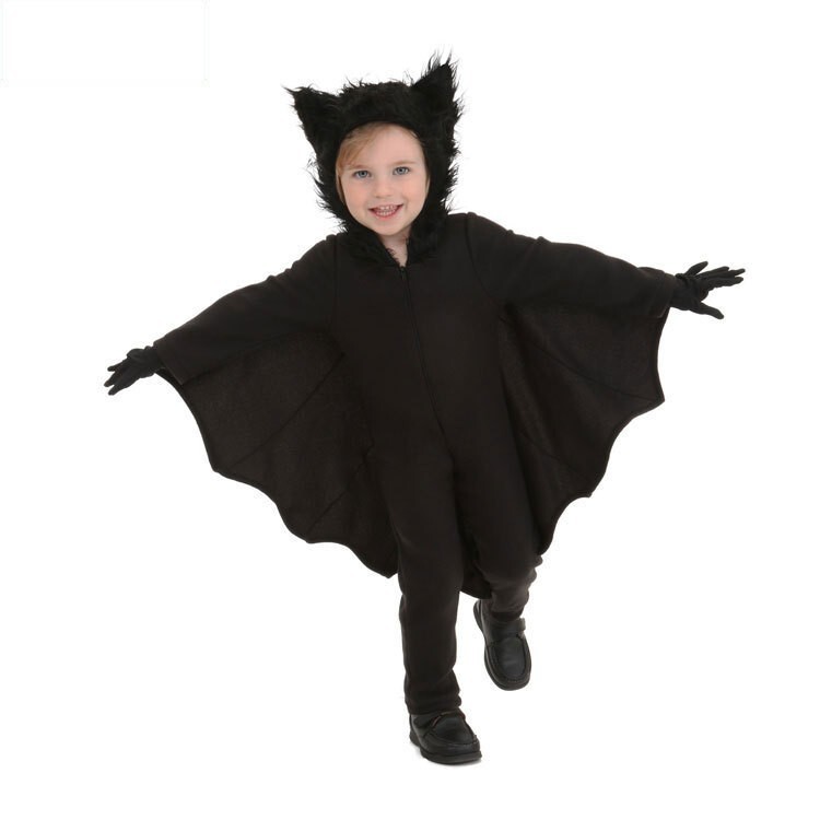 ハロウィーンカーニバル子供吸血鬼コウモリコスプレ衣装男の子女の子フード付きパーティースーツ|undefined