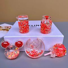 かわいい赤系流砂瓶のキーホルダー