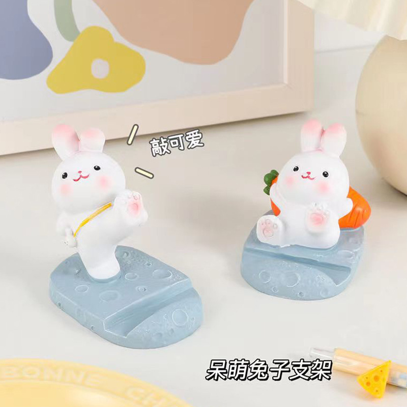 Cute Fat Rabbit Ornaments, Home Decorations, Creative Rabbit Mobile Phone Holders, Desktop Ornaments, Birthday Gifts for Girls