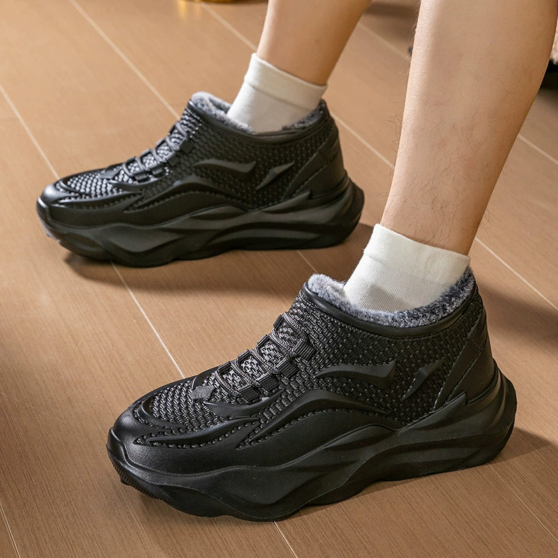 Водонепроницаемые зимние ботинки для мужчин, на флисовой подкладке, утолщенные, теплые, для активного отдыха, сапоги для дождя, слипоны из хлопка.