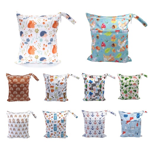 TSOOCOSY New Cartoon Print Baby Double Zip Diaper Bag Washable Diaper Bag Storage Bag E-commerce Wholesale