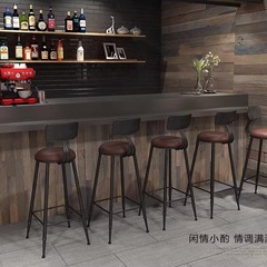 バーチェア無垢材ハイスツールバーチェア家庭用背もたれバーハイスツールシンプルなアイアンフロントデスクハイスツール
