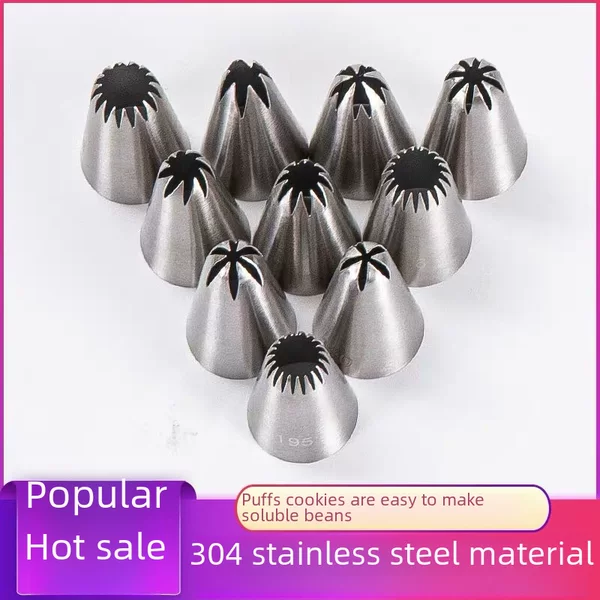 1M6 Tooth Cake Decorating Cookie Rose Baking DIY Tool Medium 304 Stainless Steel Decorating Mouth Medium