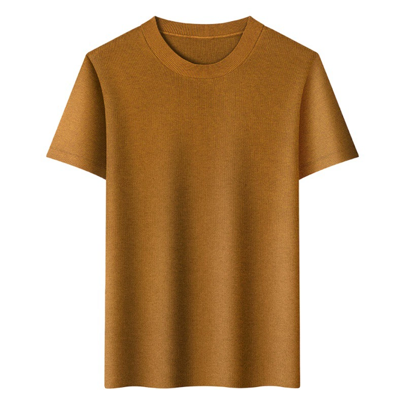 Камвольная шерсть мужская футболка с круглым вырезом не легко сделать мяч мягкая высокое качество мужская трикотажная футболка с короткими рукавами оптом