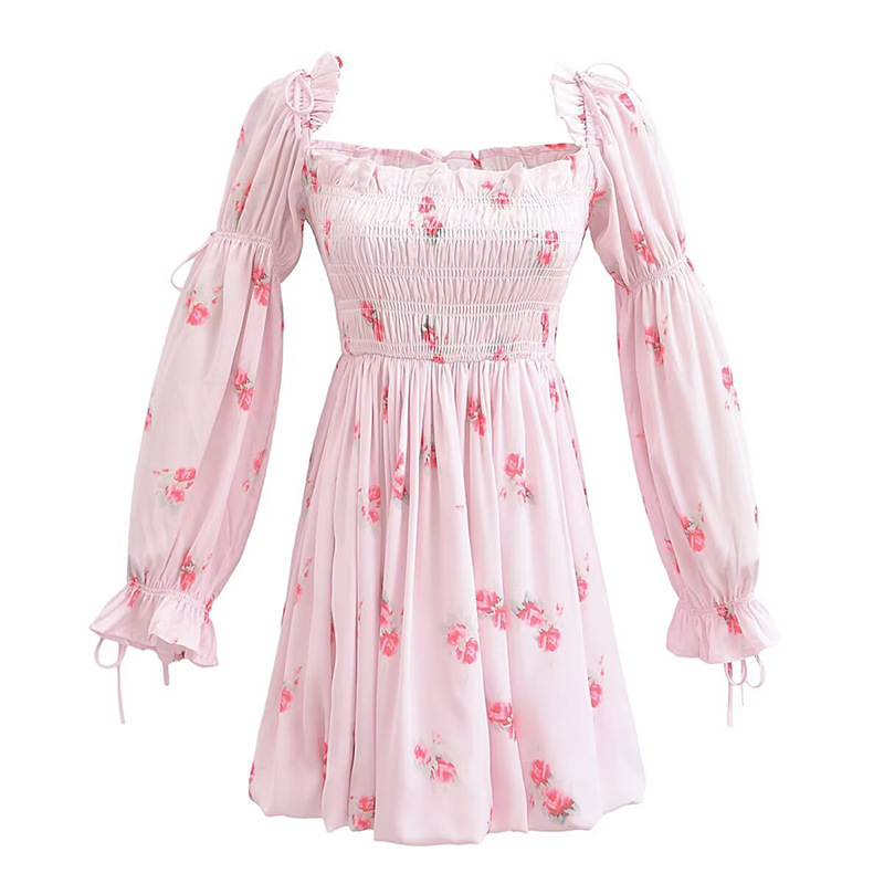 Floral Puff-Sleeve Dress