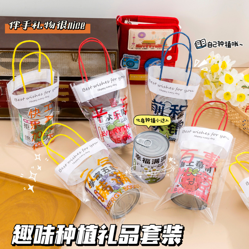 Children's Small Potted Plants, Student Desktop Canned Green Plants, Kindergarten Creative Gift Prize Set, Small Gift Bag Children's Small Potted Plants, Student Desktop Canned Green Plants, Kindergarten Creative Gift Prize Set, Small Gift Bag