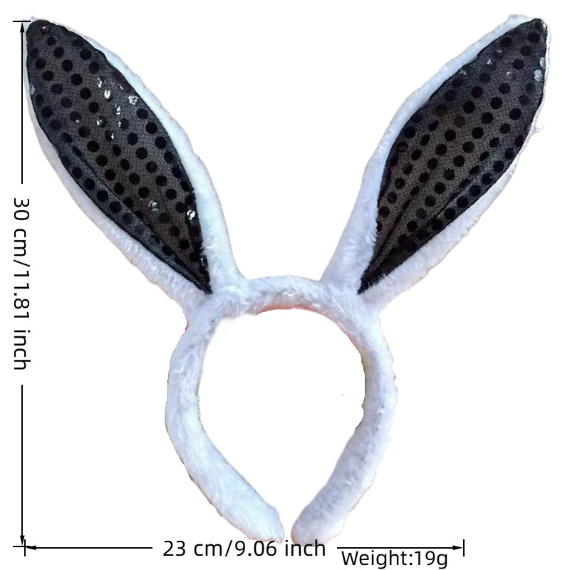 Transfronterizo luminoso conejo oreja banda de cabello adorable peluche banda de cabello oreja banda de cabello accesorios de vestir de fiesta de Pascua