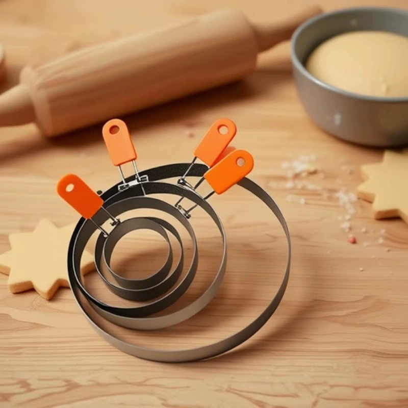 Спот 430 из нержавеющей стали круглый омлет кухонная утварь силиконовый рукав ручка омлет инструмент модель омлета