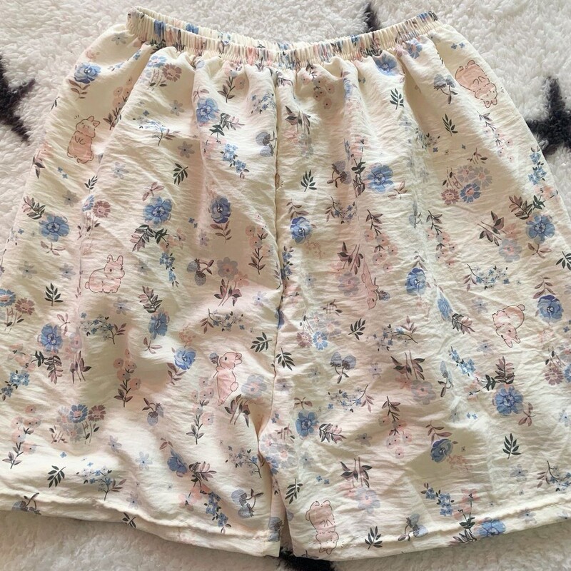 Summer cloud cotton shorts for women, loose and casual, home wear, cartoon fashion, thin and cute, women's five-point pajama pants Summer cloud cotton shorts for women, loose and casual, home wear, cartoon fashion, thin and cute, women's five-point pajama pants