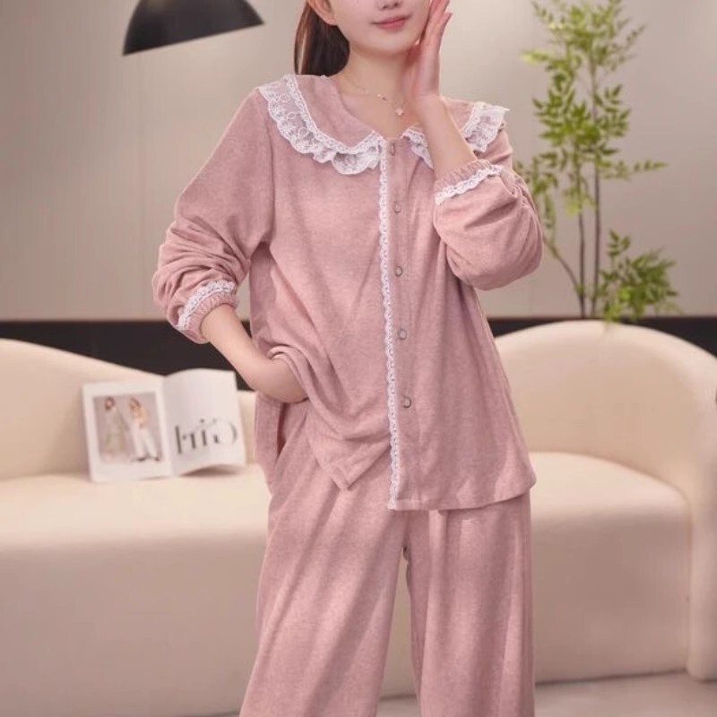 Terry Fleece Pajamas for Women, New Autumn and Winter Long-Sleeve Thickened Warm Brushed Set, Spring and Autumn Chanel-Style Light Luxury Loungewear Terry Fleece Pajamas for Women, New Autumn and Winter Long-Sleeve Thickened Warm Brushed Set, Spring and Autumn Chanel-Style Light Luxury Loungewear