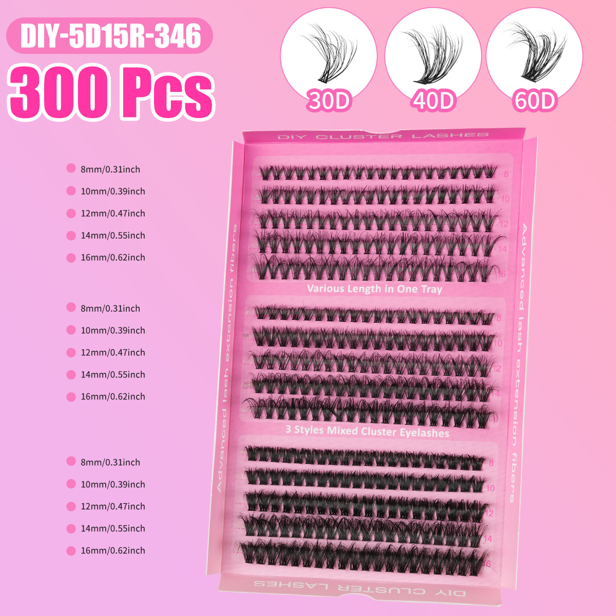 DIY pestañas falsas pestañas extensión set resi цы 30D / 60D fábrica de pestañas transfronterizas europeas y estadounidenses