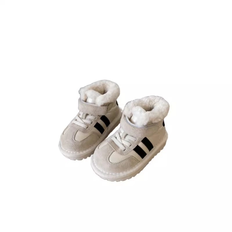 23 Children's Snow Boots Boys One-piece Fur Winter Fleece Lined Thickened Toddler Baby Big Cotton Shoes Girls Loafers_voghion.com