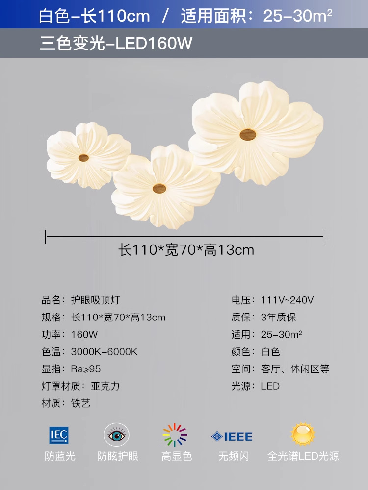 2025 nueva lámpara de techo de espectro completo sala de estar sensación de alto nivel simple moderna lámpara de dormitorio iluminación de decoración doméstica Zhongshan