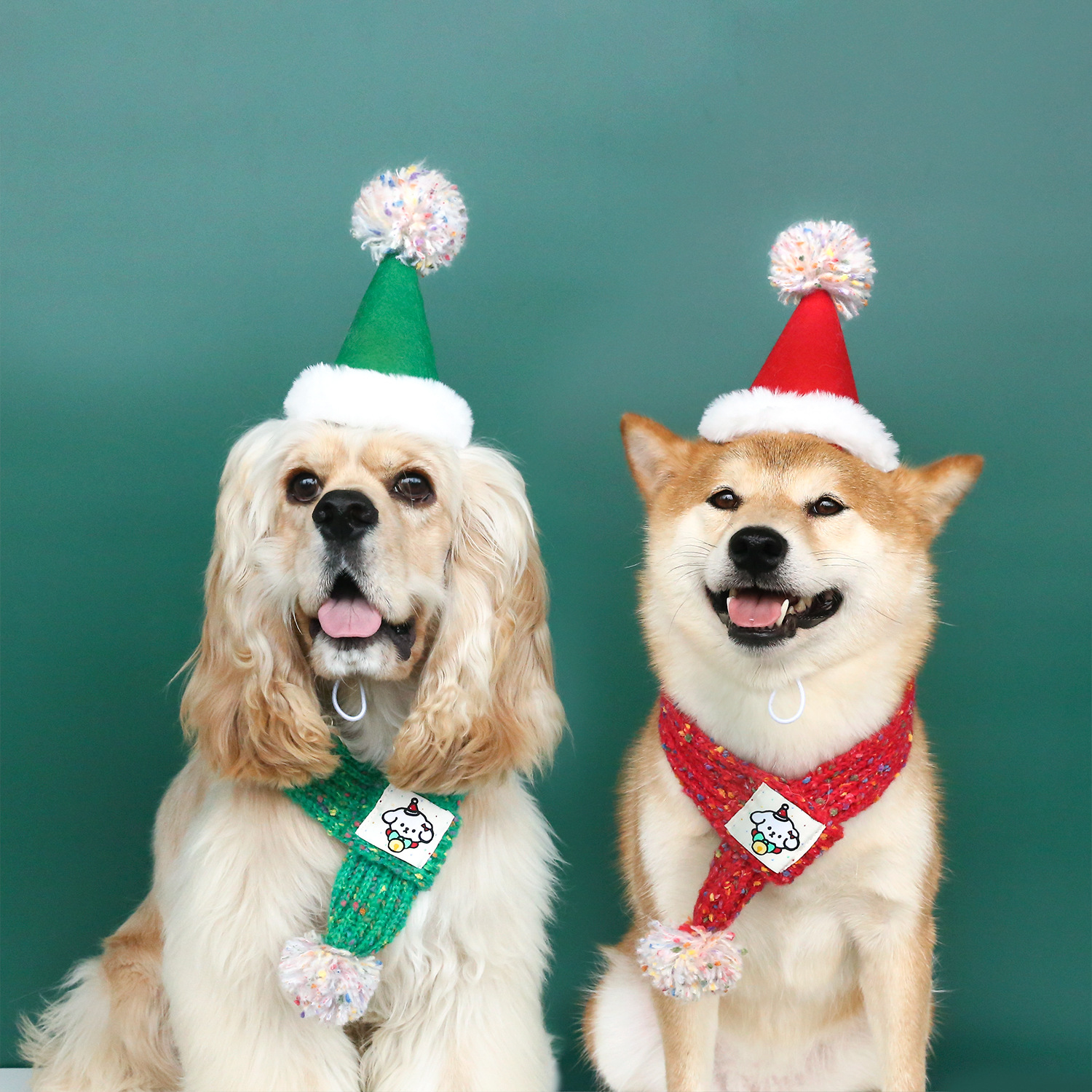 2024 mascotas Mahai frijoles bufandas de Navidad bola de nieve perros grandes y medianos perros gatos conejos sombrero conjunto de lana