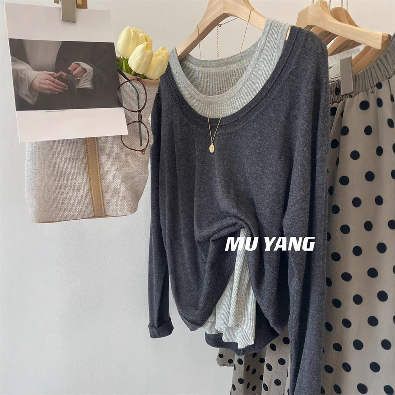 Clearance Sale~ Brand Outlet Two-Piece Set L ~ Tank Top + Wool Knit Sweater Women's Casual Set