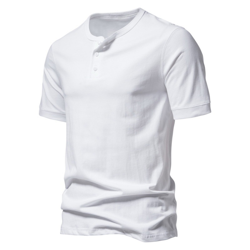 Trend fashionable solid short sleeve T-shirt with a round collar