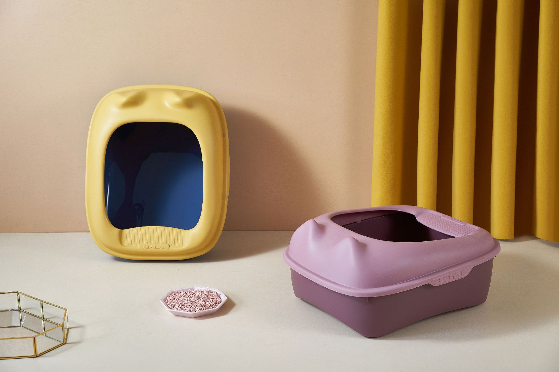 도매 새로운 고양이 귀 쓰레기통 반 폐쇄 쓰레기통 안티 스플래시 고양이 화장실 소스 제조 업체 대형