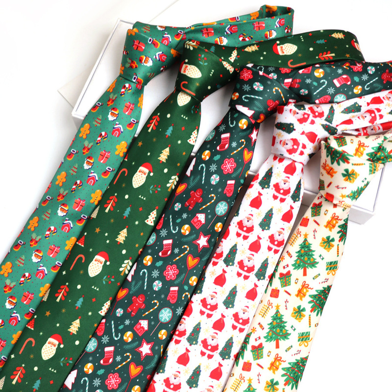 Cross-border Explosions Christmas Tie Winter Day Gift European and American Foreigners Christmas Christmas Element Tie