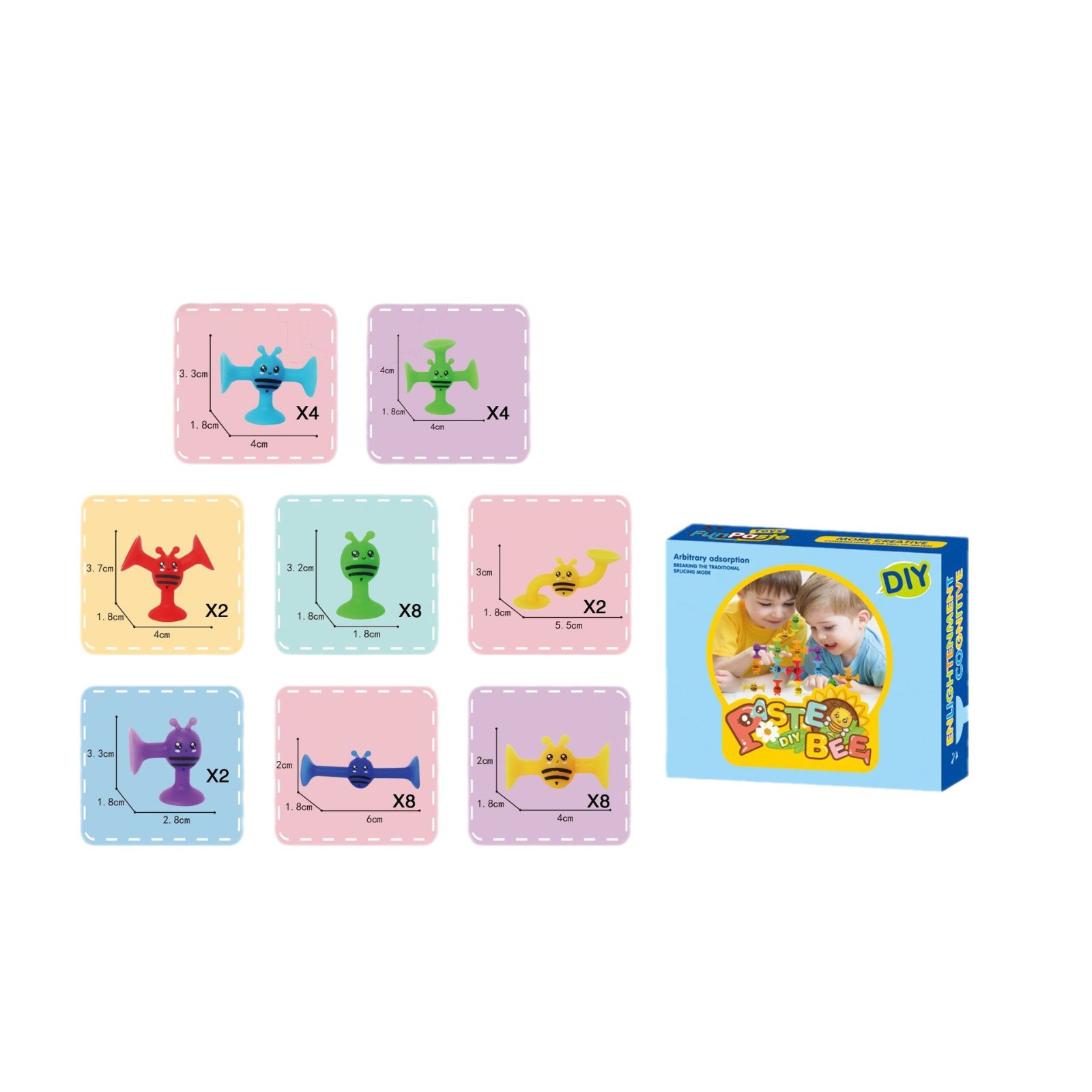 Transfronterizo nueva succión de descompresión de los niños de bloques de construcción suave lechón juguetes educativos DIY montado baño de música pegajosa