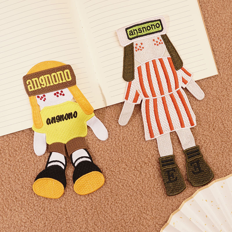 贴布绣补丁贴 潮牌个性卫衣t恤条纹 卡通手缝刺绣 服装辅料可批发