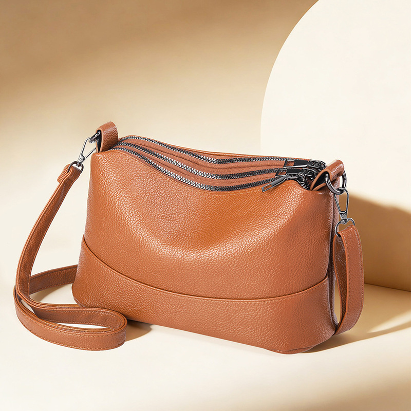Cross-Border Women's Bag Wholesale 2026 New Trendy Fashion Simple Large-Capacity Shoulder Crossbody Bag Soft Faux Leather Bag