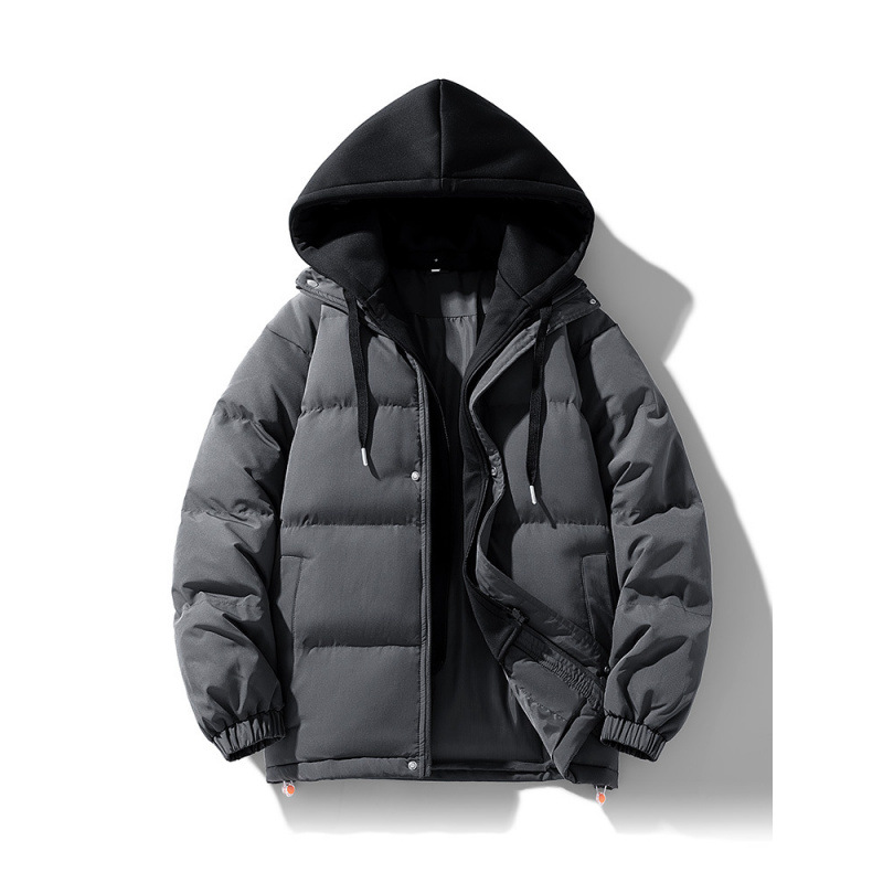 2024 nuevo estilo cálido más terciopelo grueso cómodo y transpirable moda casual pareja falso algodón con capucha de dos piezas