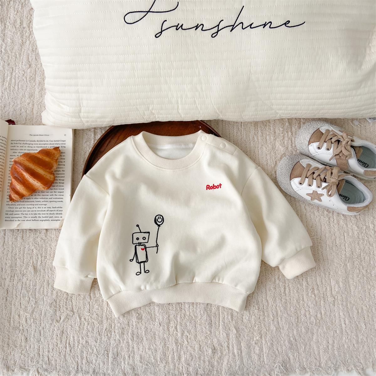 2025 modelos de primavera y otoño ropa para niños coreanos estilo occidental clase a niños de 1 a 3 años ropa de bebé suéter jeans traje de dos piezas