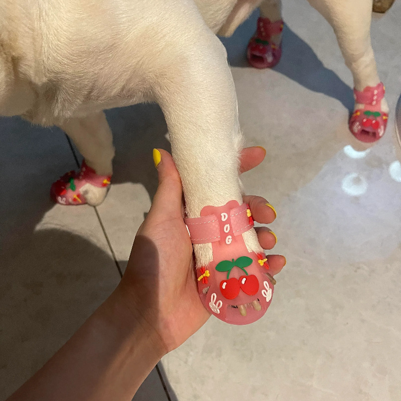 Zapatos de verano para perros zapatos de animación antideslizante transpirables zapatos de lluvia impermeables para perros pequeños
