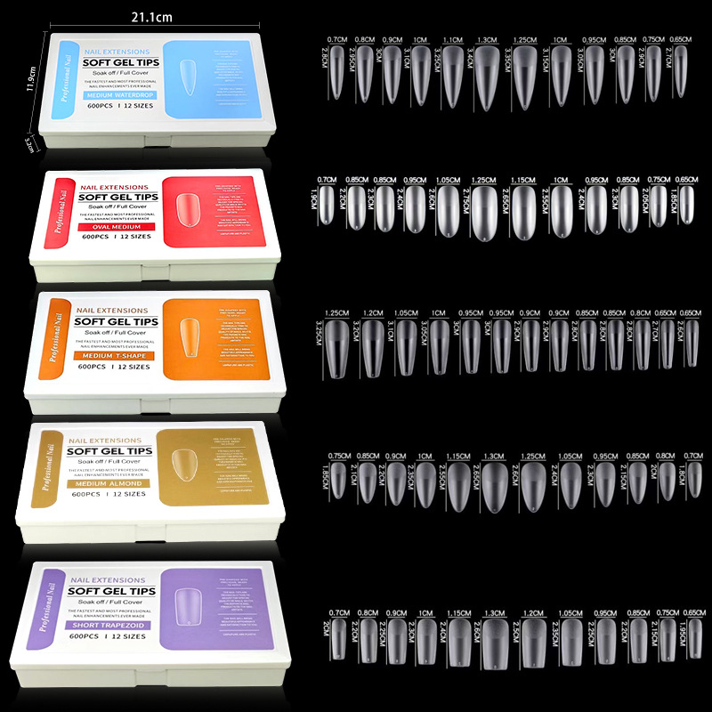 Explosiones transfronterizas de porcelana blanca caja de manicuras esmaltado ultrafino sin marcas sin molienda de grabado desgaste manual manicuras falsas al por mayor